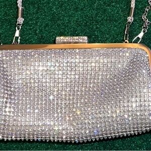 Elegant Silver Crystal Clutch